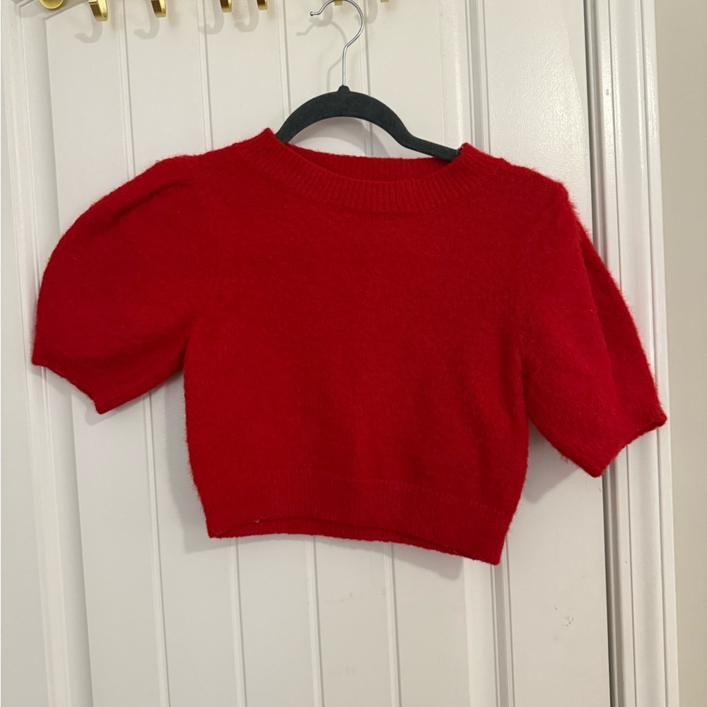 Vibrant Red Women's Crew Neck Sweater